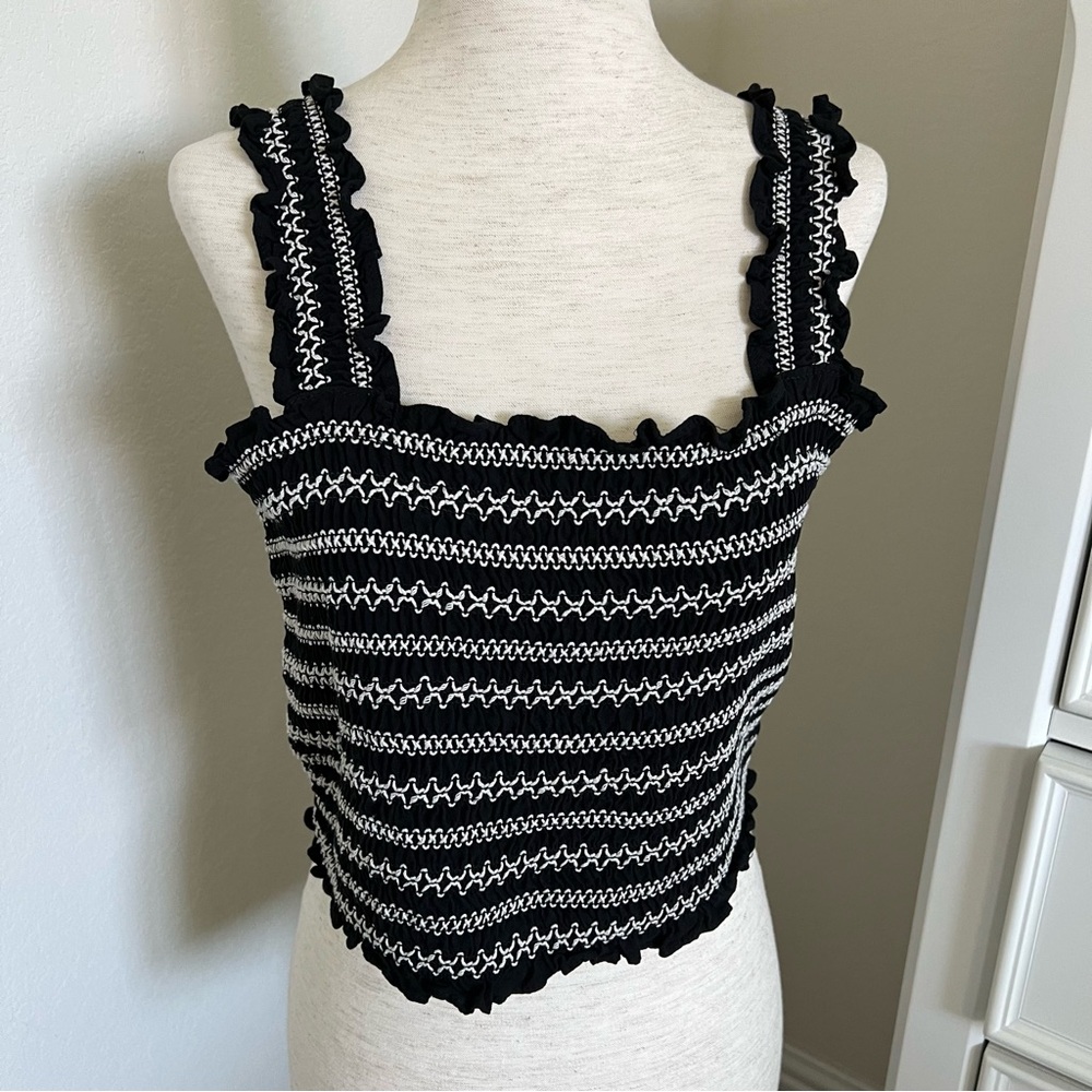 Black & White Smocked Tank